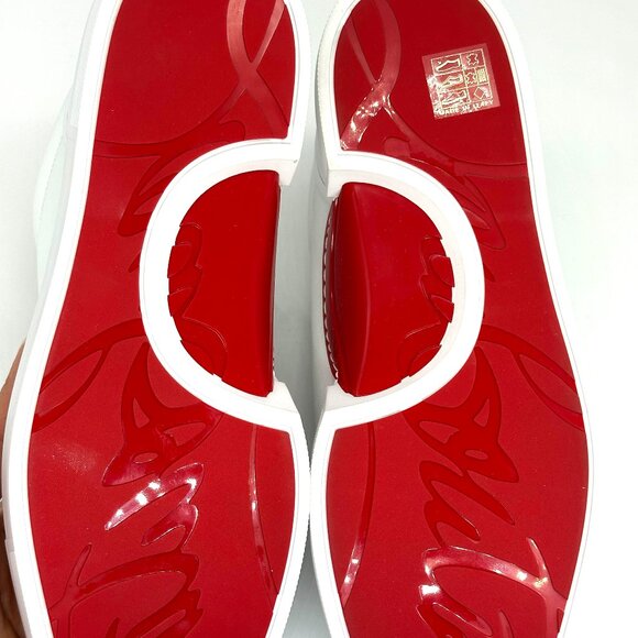 Christian Louboutin JIMMY FLAT Mens Leather Trainers Sneakers Shoes White - Picture 15 of 16